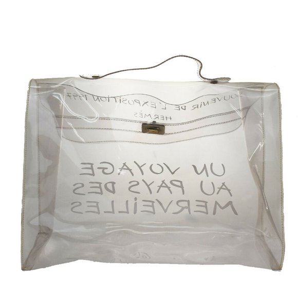 HERMES Vinyl Kelly 40 Hand Beach Bag SOUVENIR DE L - Picture 4 of 8